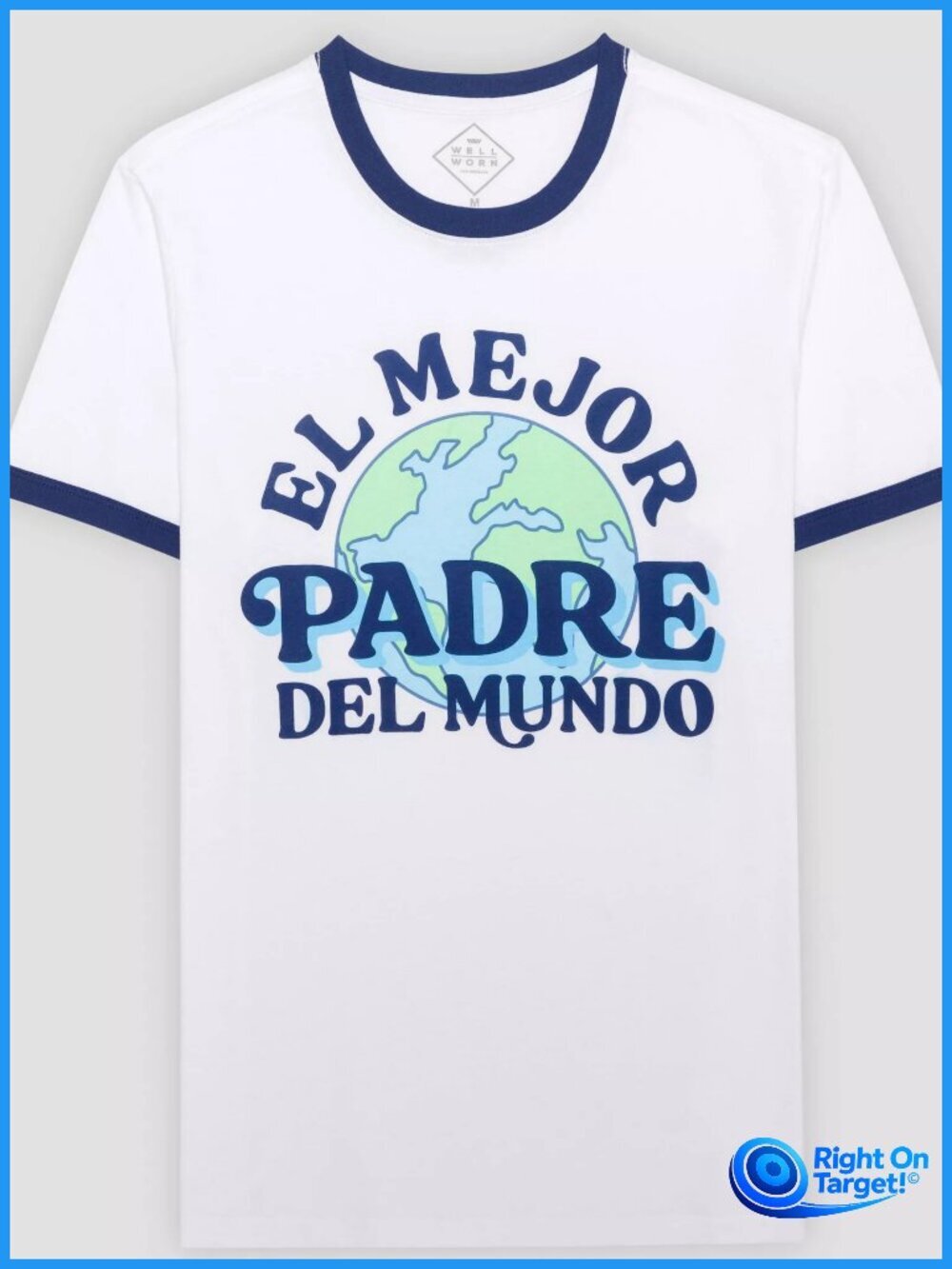Medium - Mens El Mejor Padre Short Sleeve Graphic T-Shirt - White